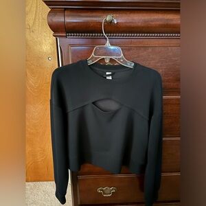 90 Degree Softlite Black Pullover Scuba Long Sleeve Top